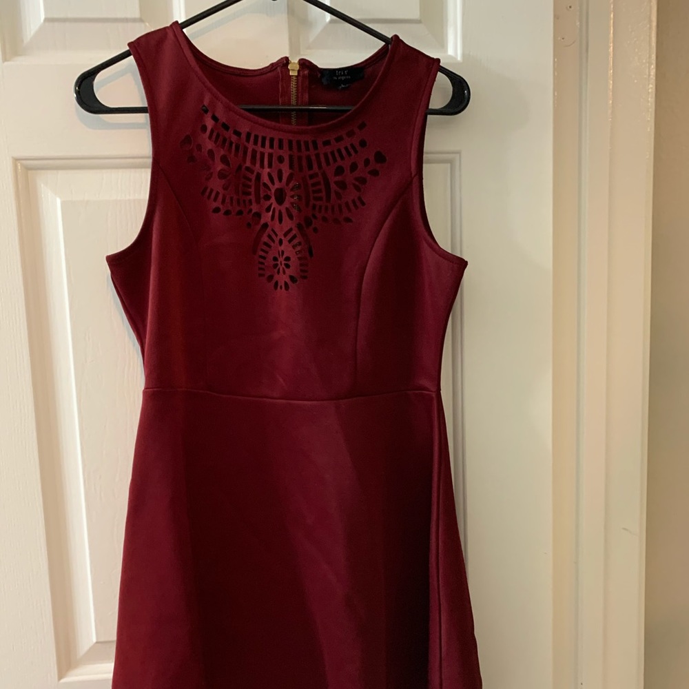 Red/Maroon cut out dress